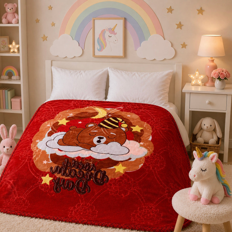 Little Cloud Baby Cot Blanket Box - Red Colour