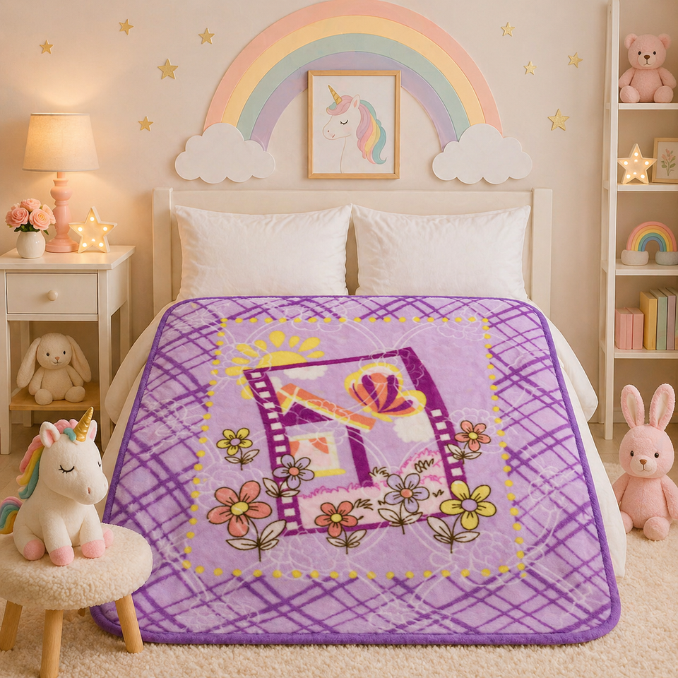 Little Cloud Baby Cot Blanket Box - Purple Colour