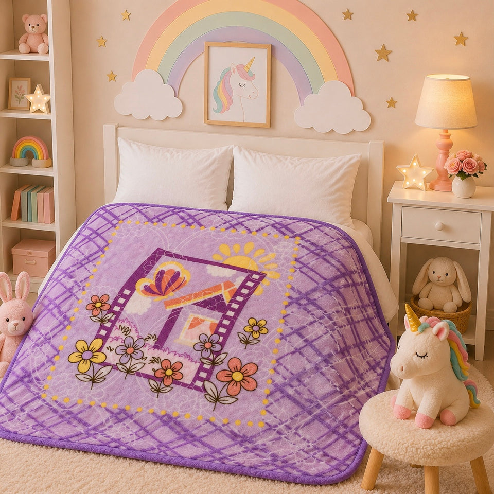 Little Cloud Baby Cot Blanket Box - Purple Colour