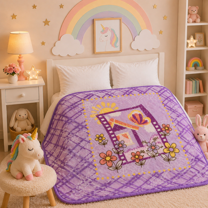 Little Cloud Baby Cot Blanket Box - Purple Colour