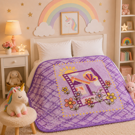 Little Cloud Baby Cot Blanket Box - Purple Colour
