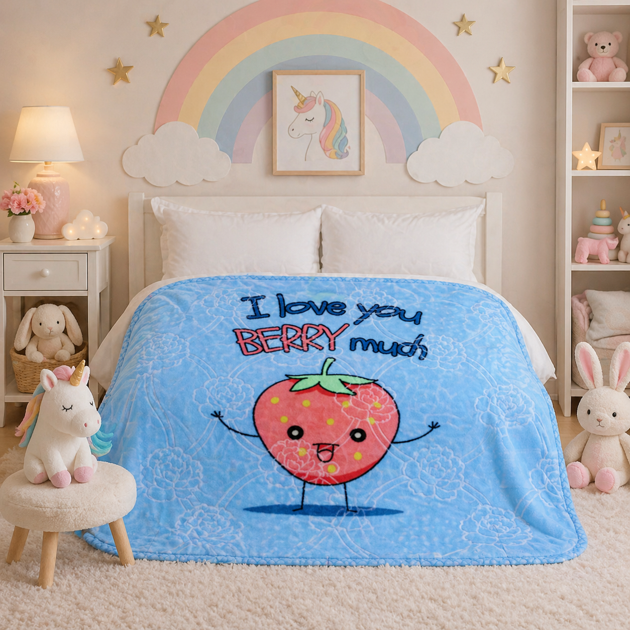 Little Cloud Baby Cot Blanket Box - Blue Colour