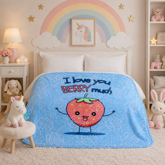 Little Cloud Baby Cot Blanket Box - Blue Colour