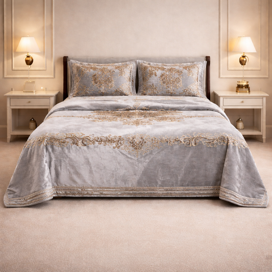 Loft Colorado 7 Pcs Bed Spread Cloudy Set Box - Gray Colour