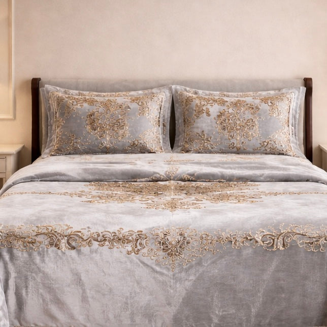 Loft Colorado 7 Pcs Bed Spread Cloudy Set Box - Gray Colour