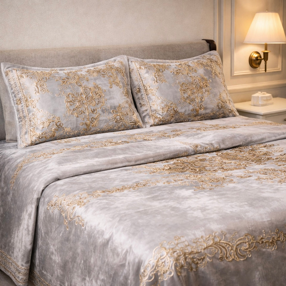 Loft Colorado 7 Pcs Bed Spread Cloudy Set Box - Gray Colour