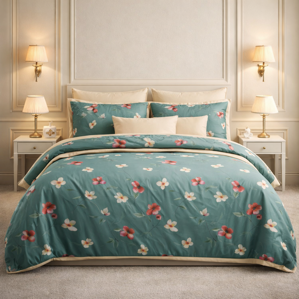 Comforter Single Bed Moon Soft Luxe Series Poly Bag - Dark Green Colour
