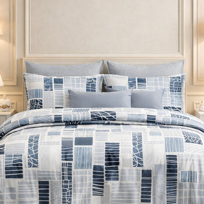 Comforter Single Bed Moon Soft Luxe Series Poly Bag - White Blue Colour