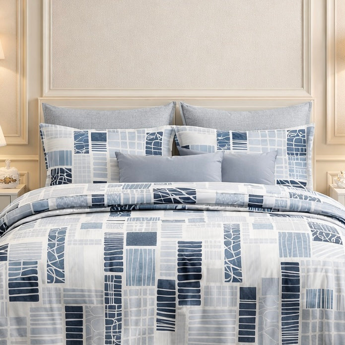 Comforter Single Bed Moon Soft Luxe Series Poly Bag - White Blue Colour