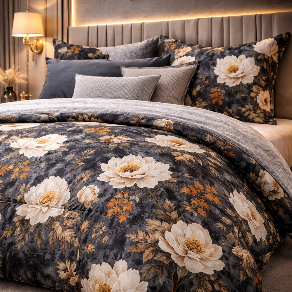 Comforter Single Bed Moon Soft Luxe Series Poly Bag - Gray Colour