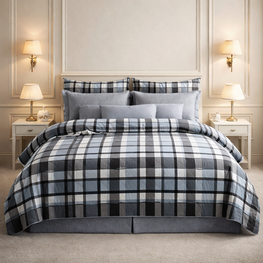 Comforter Single Bed Moon Soft Luxe Series Poly Bag - Charcoal Grey Colour
