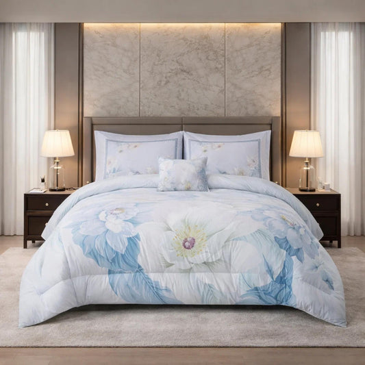 Comforter 6 Pcs Set Mora Aurora Spain Poly Bag - White Colour