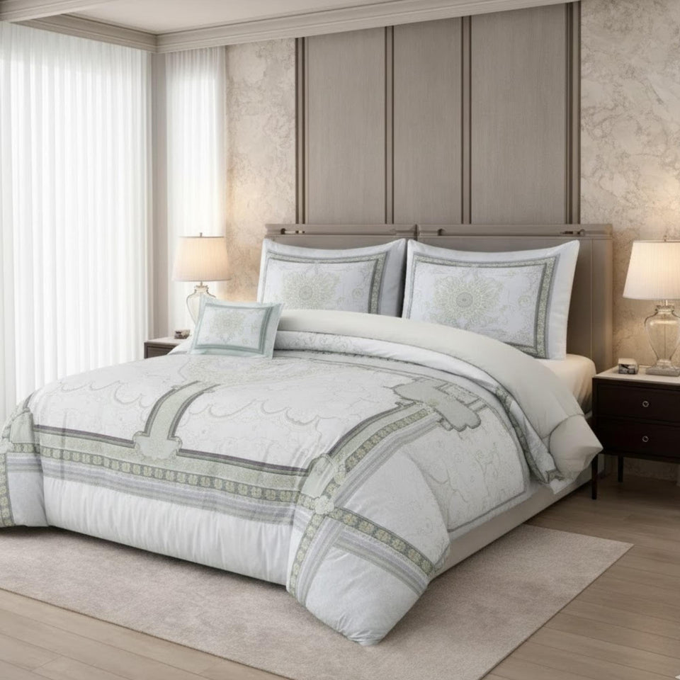 Comforter 6 Pcs Set Mora Aurora Spain Poly Bag - Gray Colour