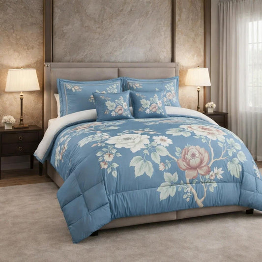 Comforter 6 Pcs Set Mora Aurora Spain Poly Bag - Blue Colour