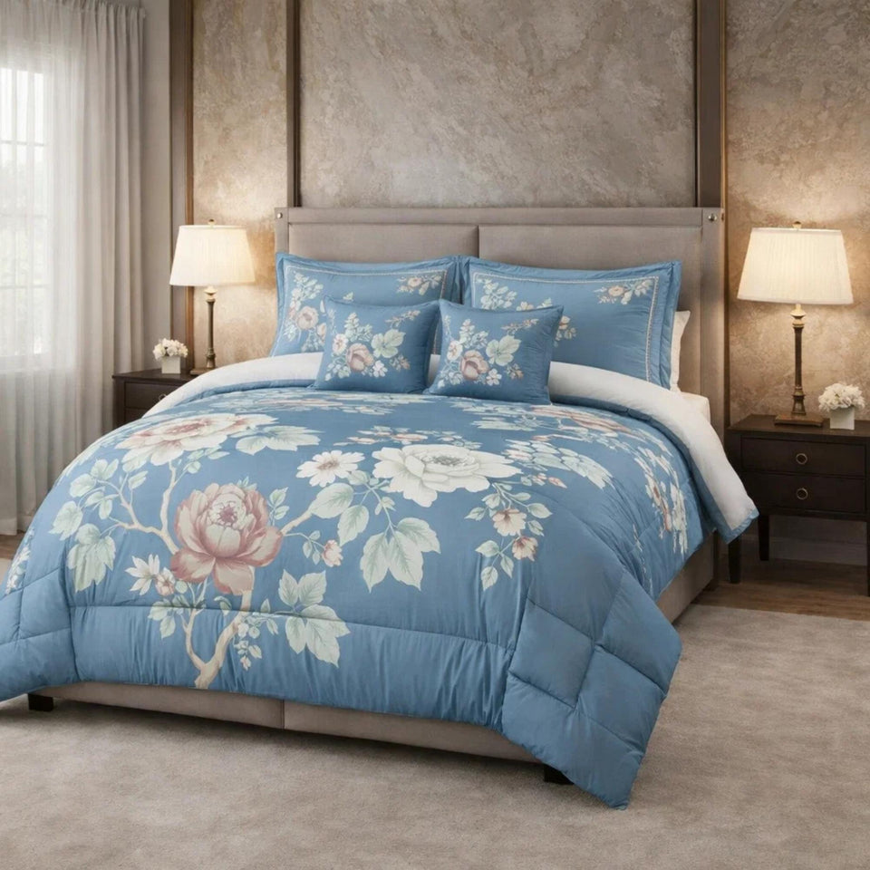 Comforter 6 Pcs Set Mora Aurora Spain Poly Bag - Blue Colour