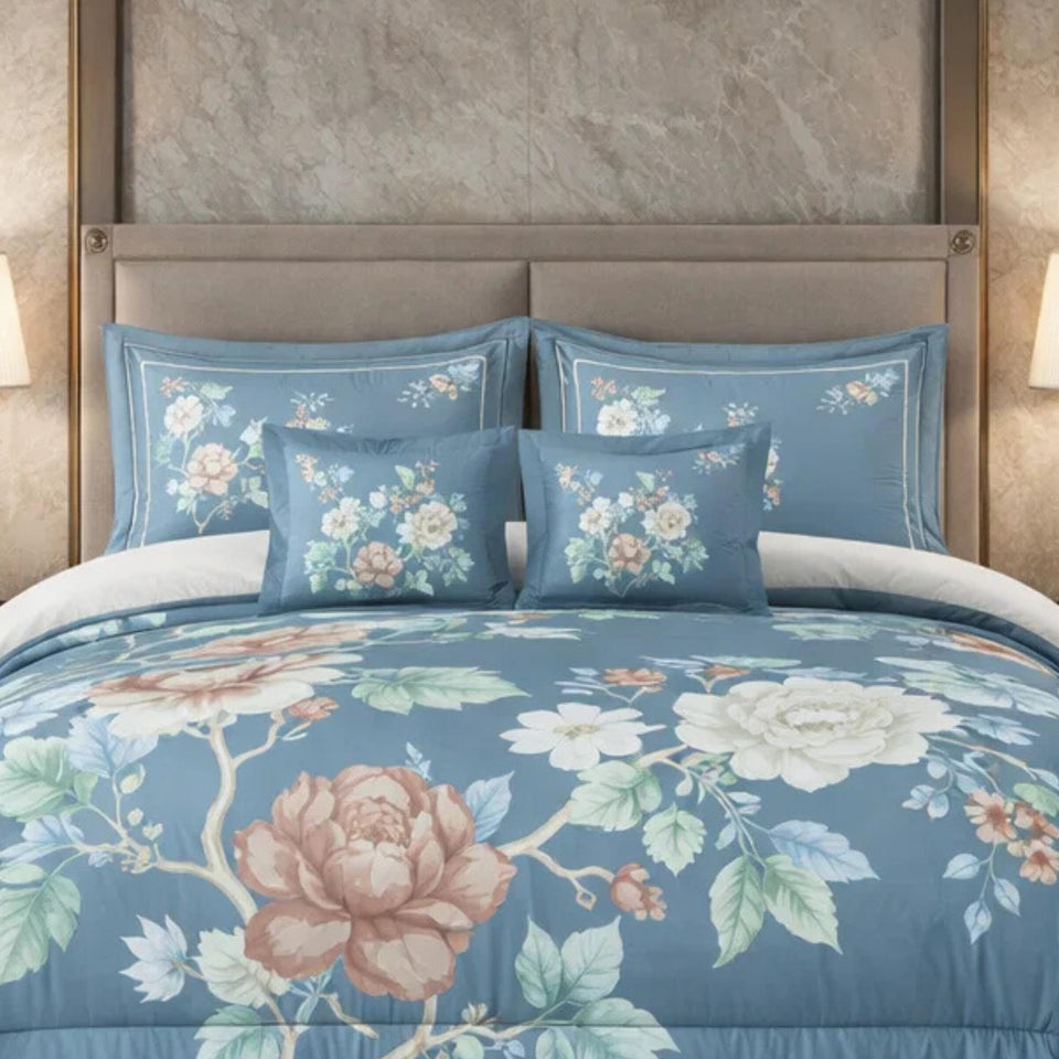 Comforter 6 Pcs Set Mora Aurora Spain Poly Bag - Blue Colour