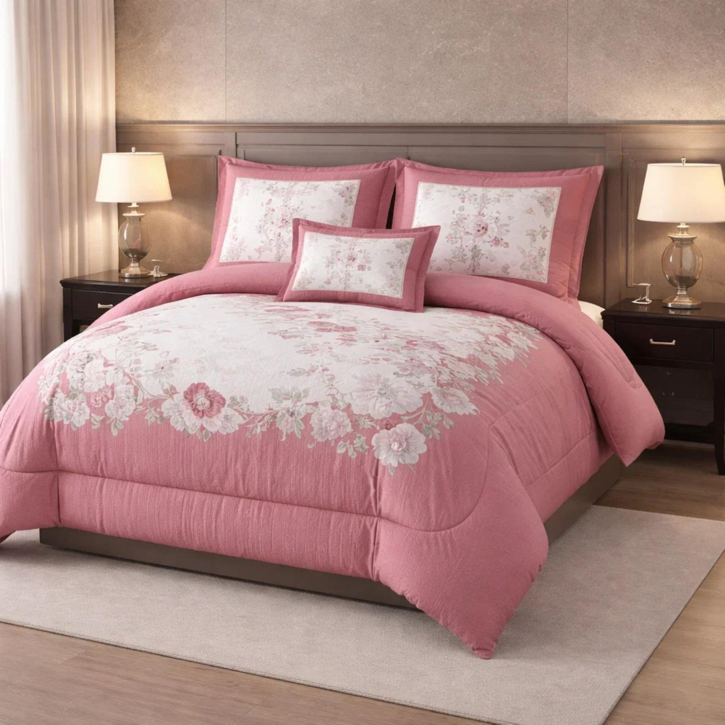 Comforter 6 Pcs Set Mora Aurora Spain Poly Bag - Pink Colour