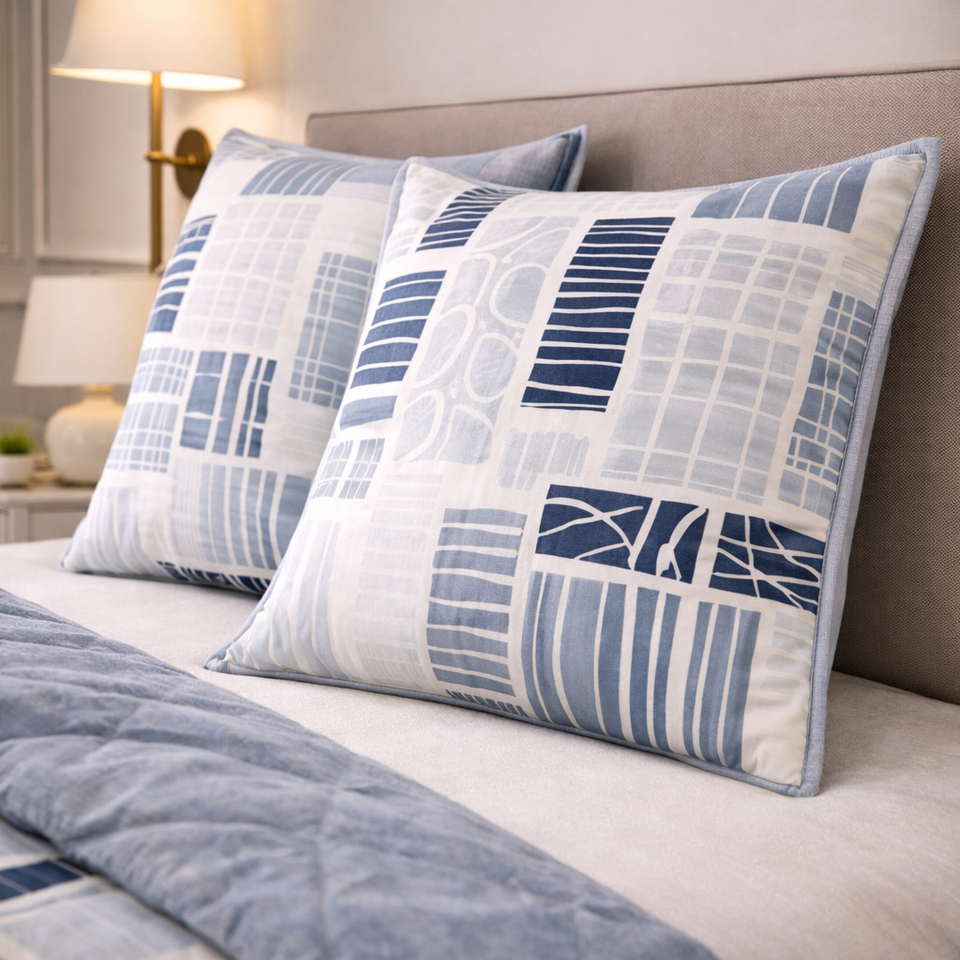 Noctura Living 3 Pcs Double Bed Sheet Set - Blue Colour
