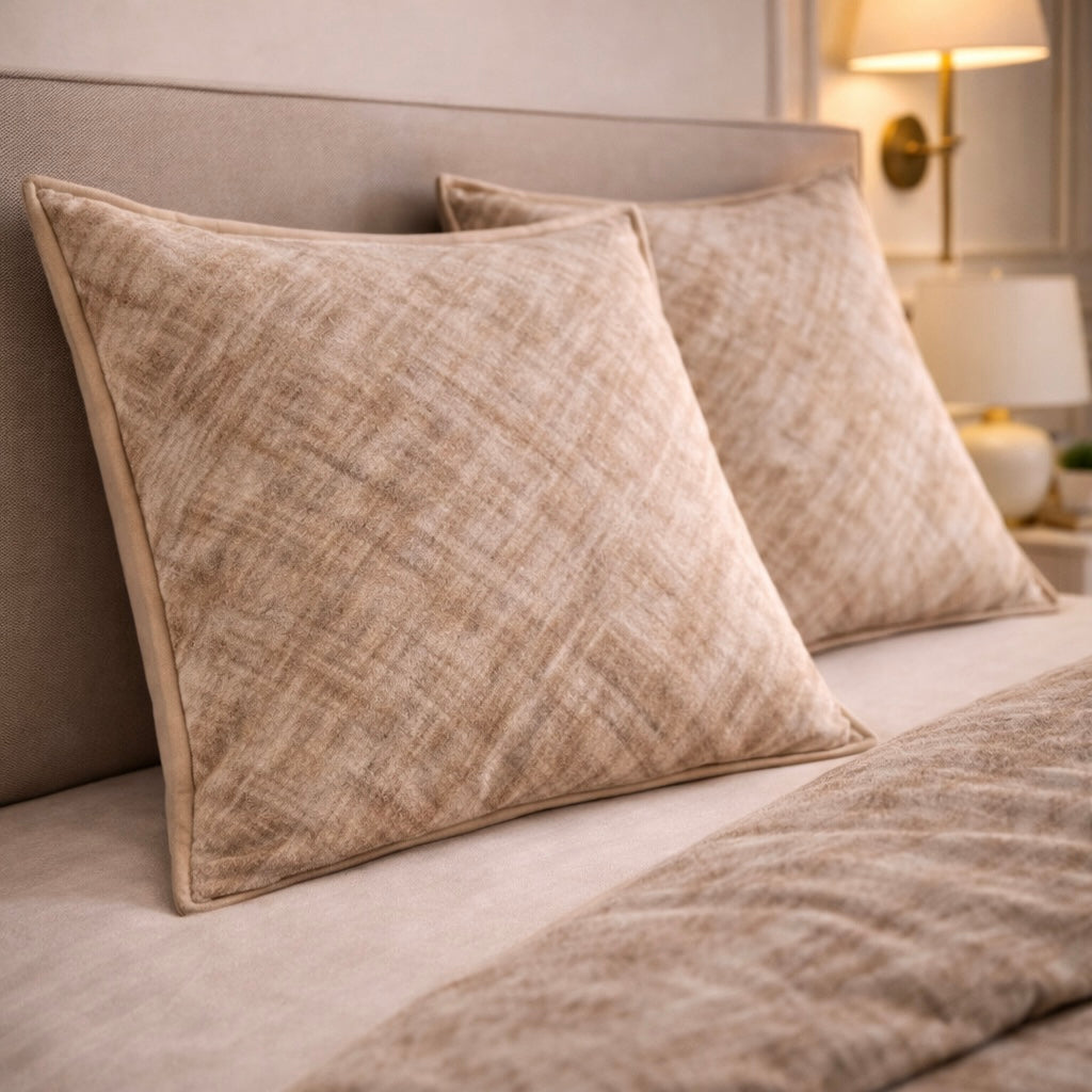 Noctura Living 3 Pcs Double Bed Sheet Set - Beige Colour