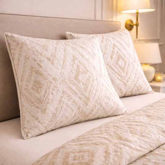 Noctura Living 3 Pcs Double Bed Sheet Set - off white Colour