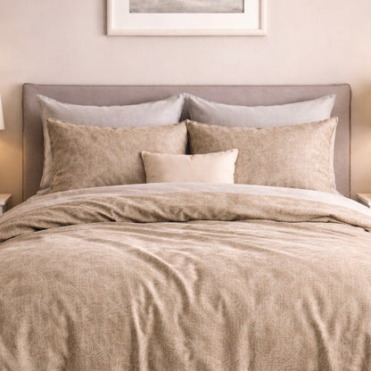 Noctura Living 3 Pcs Double Bed Sheet Set - Taupe Colour