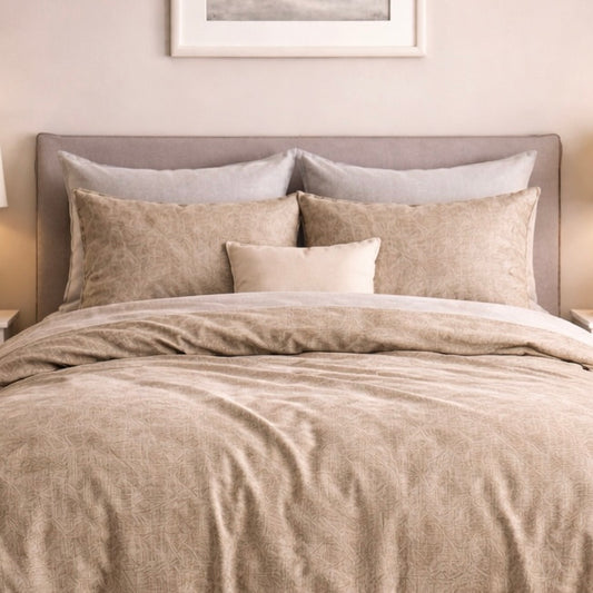 Noctura Living 3 Pcs Double Bed Sheet Set - Taupe Colour