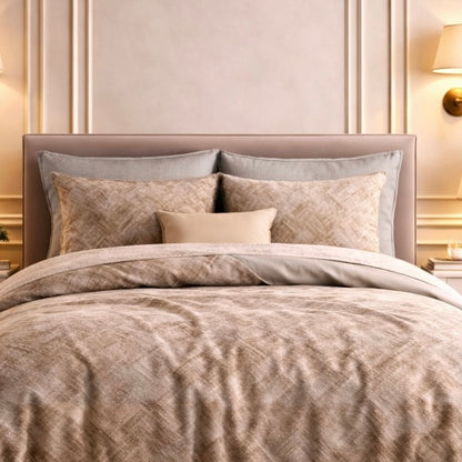 Noctura Living 3 Pcs Double Bed Sheet Set - Beige Colour