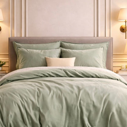 Noctura Living 3 Pcs Double Bed Sheet Set - Light Green Colour