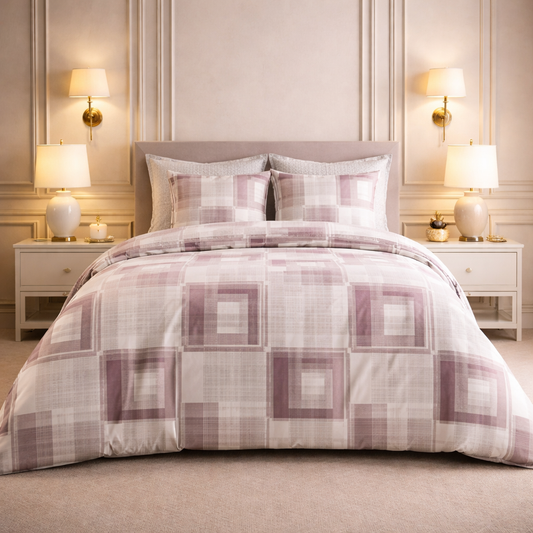 Noctura Living 3 Pcs Double Bed Sheet Set - Old Lavender Colour