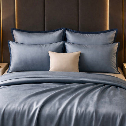Noctura Living 3 Pcs Double Bed Sheet Set - Steel Blue Colour