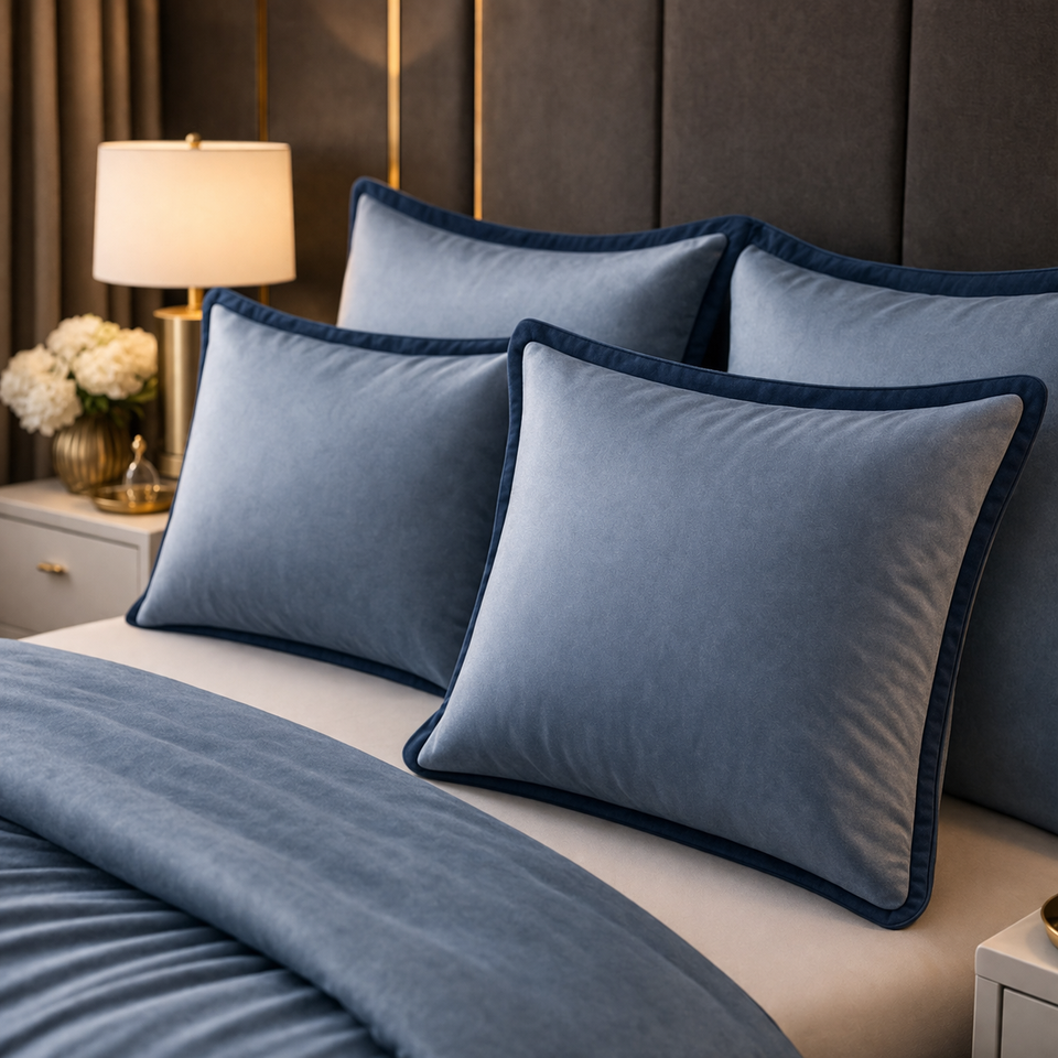 Noctura Living 3 Pcs Double Bed Sheet Set - Steel Blue Colour