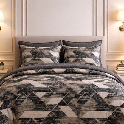 Noctura Living 3 Pcs Double Bed Sheet Set - charcoal Grey Colour