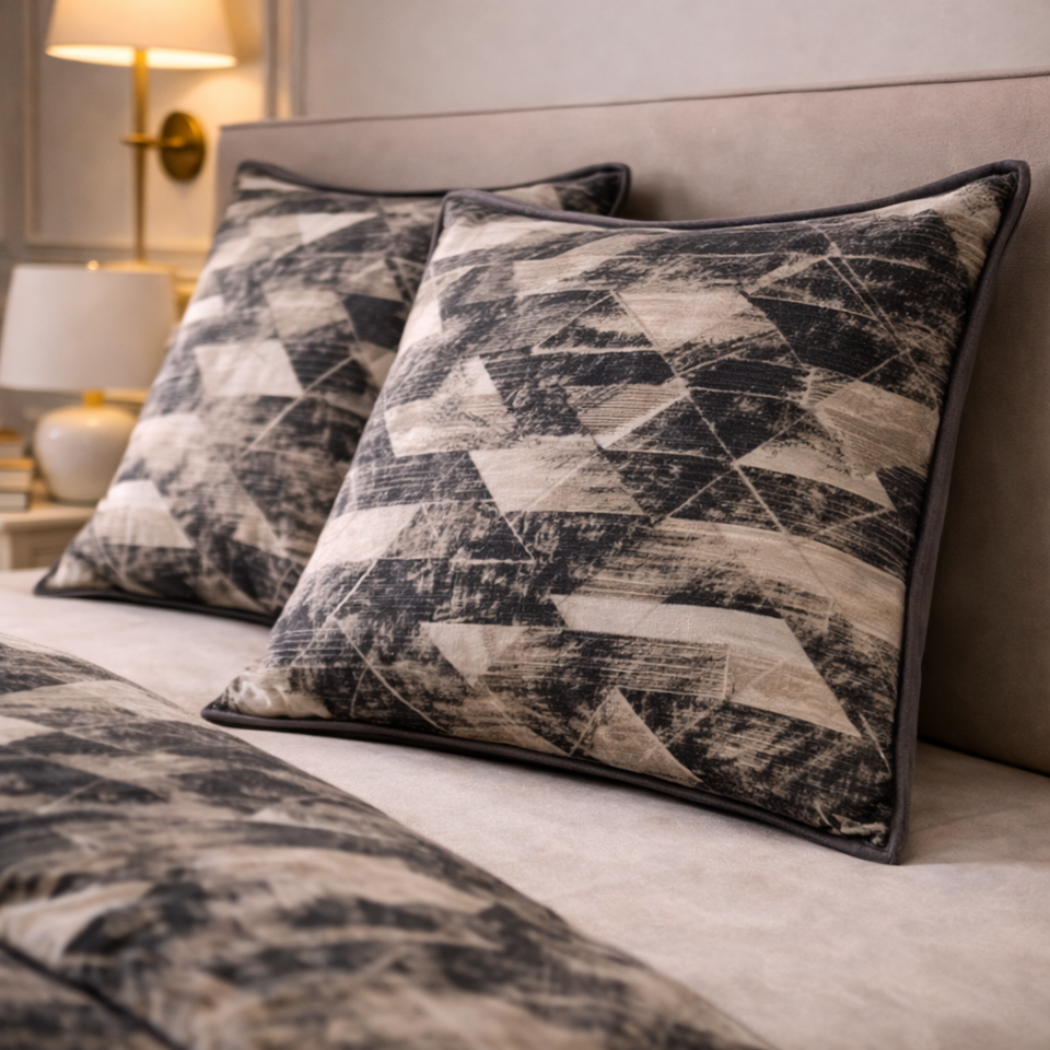 Noctura Living 3 Pcs Double Bed Sheet Set - charcoal Grey Colour