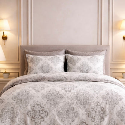Noctura Living 3 Pcs Double Bed Sheet Set - Light Gray Colour