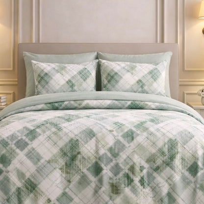 Noctura Living 3 Pcs Double Bed Sheet Set - Green Colour
