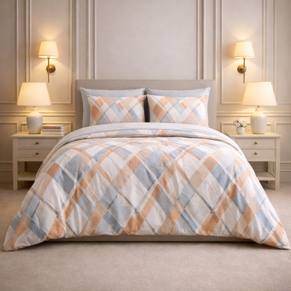 Noctura Living 3 Pcs Double Bed Sheet Set - off white Colour