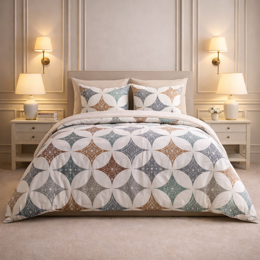 Noctura Living 3 Pcs Double Bed Sheet Set - white Colour