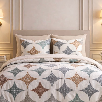 Noctura Living 3 Pcs Double Bed Sheet Set - white Colour