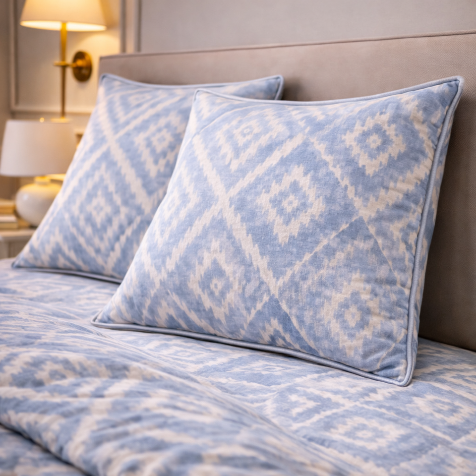 Noctura Living 3 Pcs Double Bed Sheet Set - Sky Blue Colour