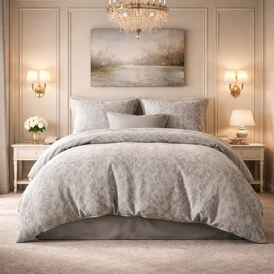 Noctura Living Twin Single Bed Sheet Set - Light Gray Colour