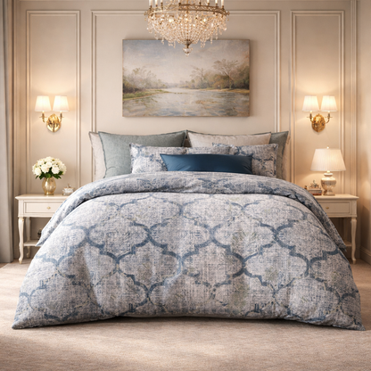 Noctura Living Twin Single Bed Sheet Set - Midnight Marble Colour