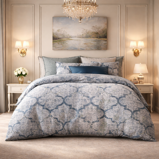 Noctura Living Twin Single Bed Sheet Set - Midnight Marble Colour