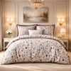 Noctura Living Twin Single Bed Sheet Set - Off White&Brown Colour