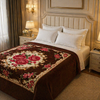 Nocturne King Double Bed Blanket 2 Ply - Brown Colour