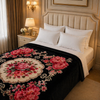Nocturne King Double Bed Blanket 2 Ply - Black Colour