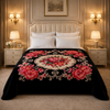 Nocturne King Double Bed Blanket 2 Ply - Black Colour