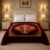 Nocturne King Double Bed Blanket 2 Ply - Maroon Colour