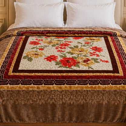 Nordic Grand Double Bed Blanket 2 Ply - Brown Colour