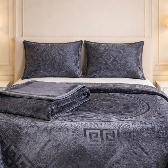 Principessa Cloud 4 Pcs Bed Spread Cloudy Set Box - Gray colour