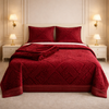 Principessa Cloud 4 Pcs Bed Spread Cloudy Set Box - Ruby Red Colour